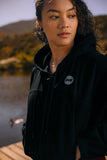 Women's Crop Full Zip Hoodie - Black