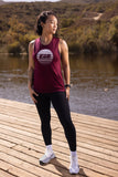 Women's EōS Retro Logo Jersey Muscle Tank - Maroon