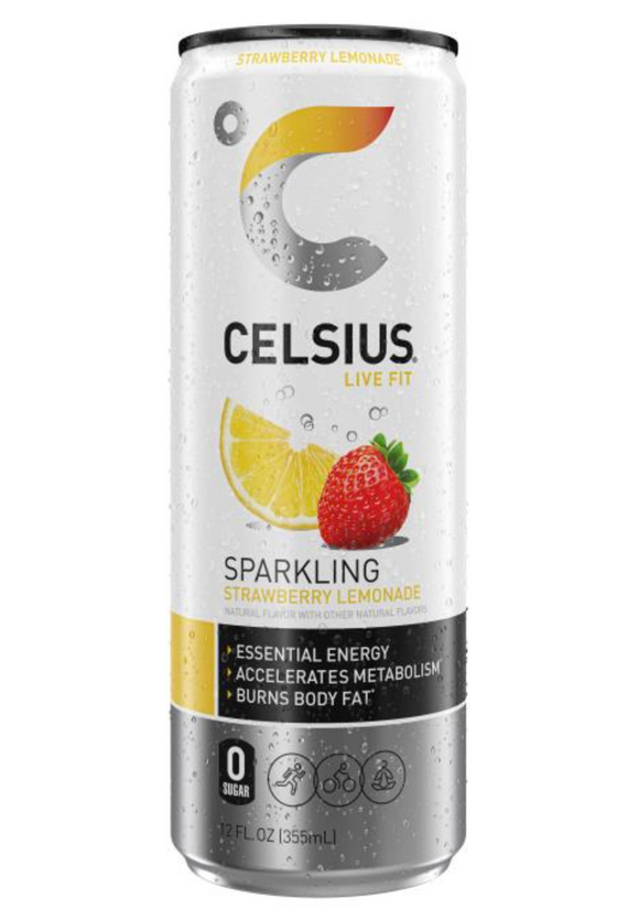 Celsius Orig Straw Lemonade Sparkling (12/12oz)