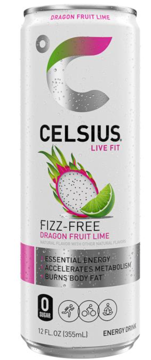 CELSIUS RTD DRAGONFRUIT LIME FIZZ FREE 12  12oz