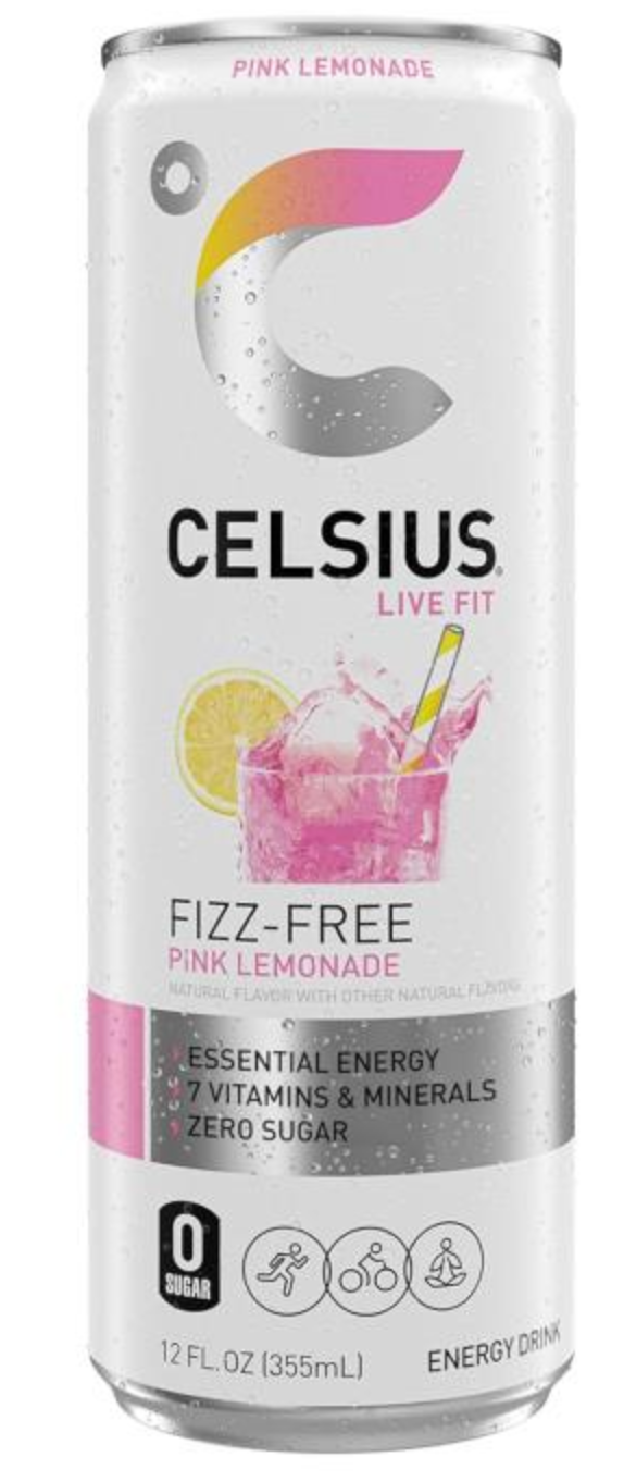CELSIUS RTD 12/12oz PINK LEMONADE FIZZ FREE
