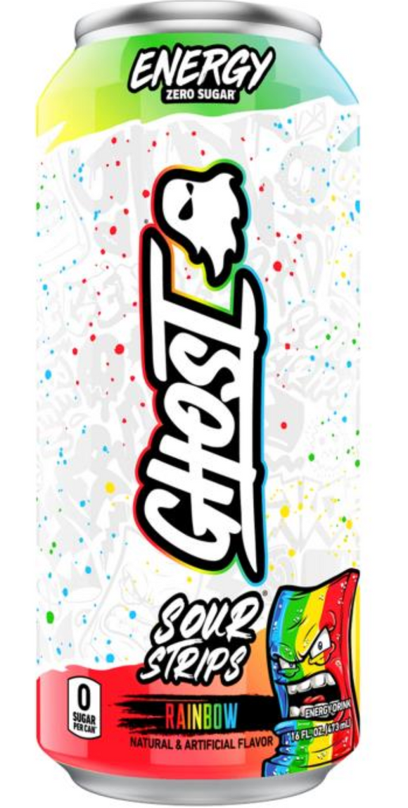 Ghost Energy Sour Strips Rainbow Candy (12)