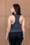 Women's Racerback Crop Atari Tank - Charcoal