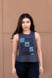 Women's Racerback Crop Atari Tank - Charcoal
