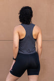 Women's Racerback Crop Atari Tank - Charcoal