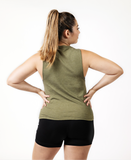 Women's Sunset Waves Muscle Tank - Olive You Green