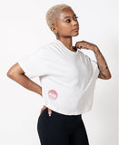 Women's Crop Tee Hip Logo - Vintage White
