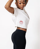 Women's Crop Tee Hip Logo - Vintage White
