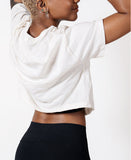 Women's Crop Tee Hip Logo - Vintage White