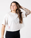 Women's Crop Tee Hip Logo - Vintage White